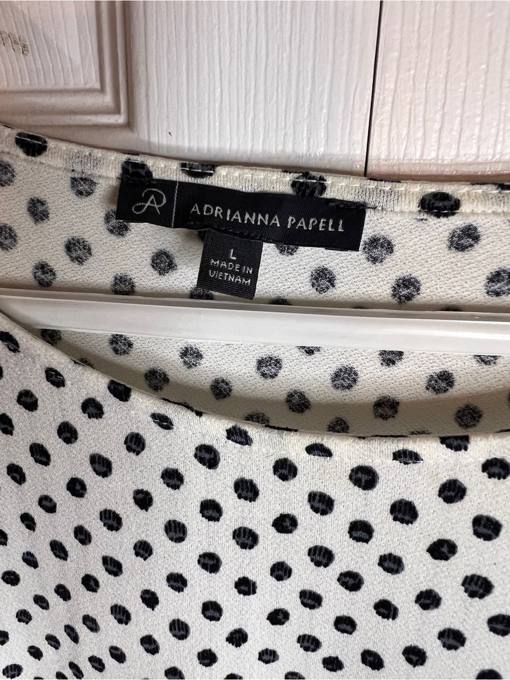 Adrianna Papell White Polka Dot Ruffle Sleeve Top - Picture 4 of 8